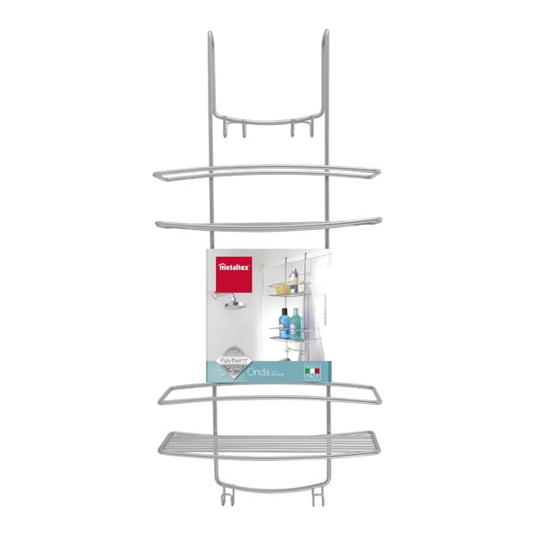Pakabinama lentyna 2 aukštų vonios kambariui Metaltex Onda-image-3