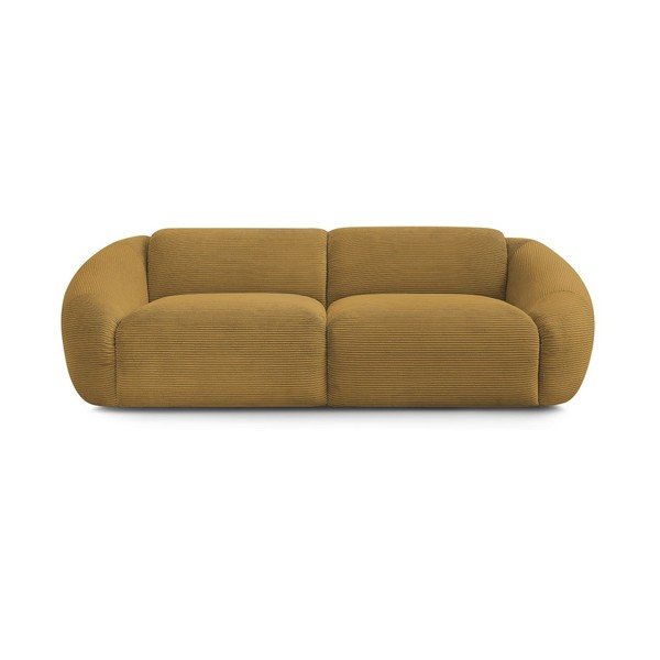 Garstyčių spalvos sofa iš kordinio velveto 250 cm Tina – Bobochic Paris