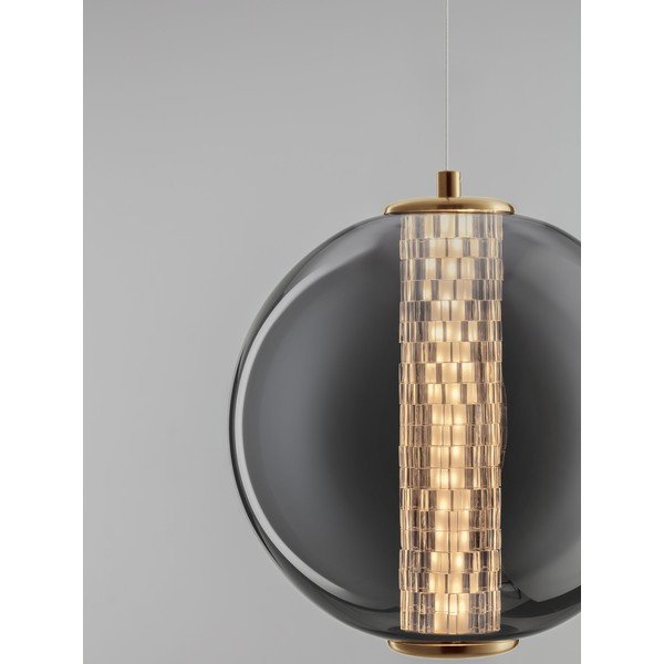 Pilkos spalvos iš metalo kabantis šviestuvas LED ø 22 cm su stiklo gaubtu Navi – Nova Luce-image-4