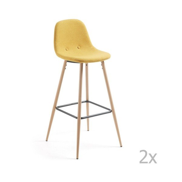 2 geltonų baro kėdžių rinkinys La Forma Nilson