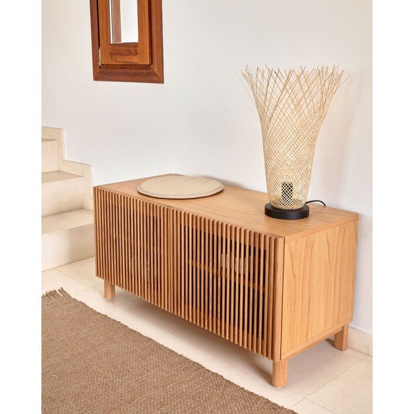 Spintelė batams natūralios spalvos su suoliuku iš ąžuolo Beyla – Kave Home-image-3