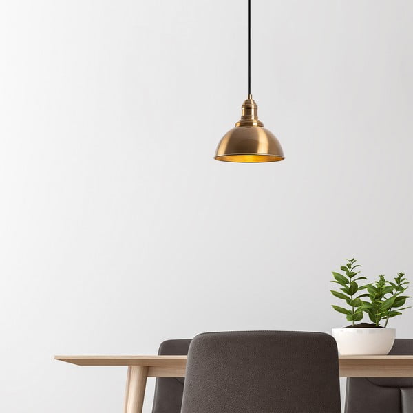 Bronzinės spalvos kabantis šviestuvas ø 21 cm su metaliniu gaubtu Varzan – Opviq lights-image-4