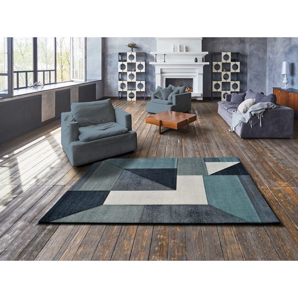 Mėlynas kilimas Universal Mya Geo, 120 x 170 cm-image-1