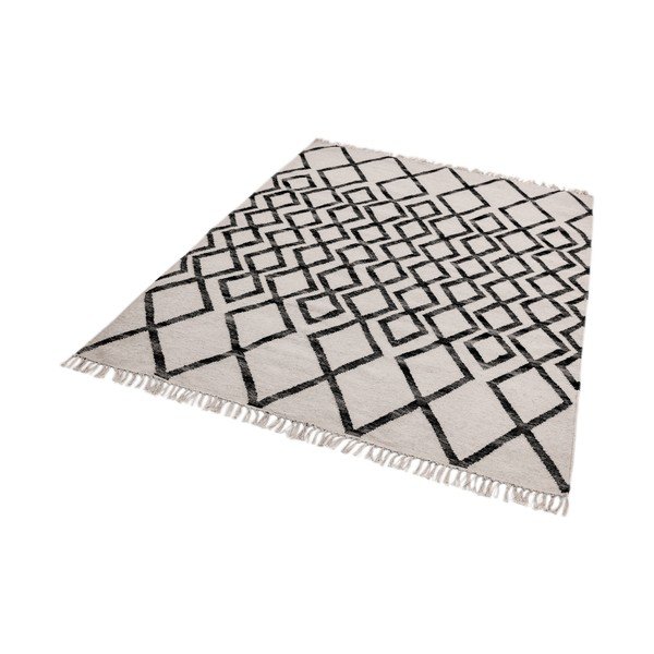 Smėlio ir juodos spalvos kilimas Asiatic Carpets Hackney Diamond, 120 x 170 cm-image-2