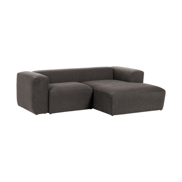 Tamsiai pilka kampinė sofa Kave Home Blok, dešinysis kampas-image-2