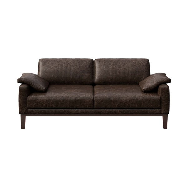 Tamsiai ruda odinė sofa MESONICA Musso, 173 cm