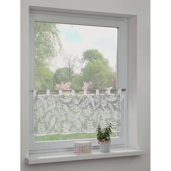 Baltos spalvos/pilkos spalvos permatoma užuolaida 120x45 cm Calista – Sehlbach-image-1