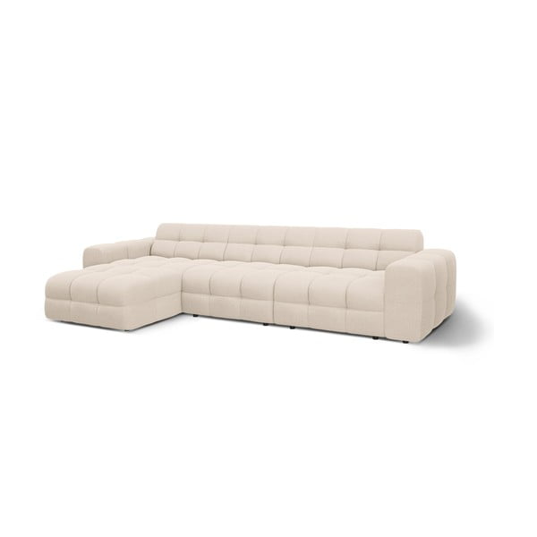 Smėlio spalvos kampinė sofa (su kairiuoju kampu/su gultu) Kendal – Micadoni -image-3