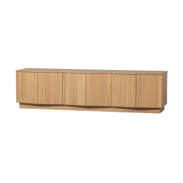 Natūralios spalvos TV spintelė iš ąžuolo masyvo 200x52x45 cm Zuma – WOOOD-image-2