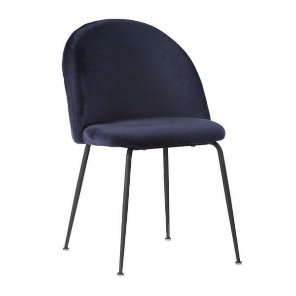 2 mėlynų valgomojo kėdžių su juodomis kojomis komplektas House Nordic Geneve