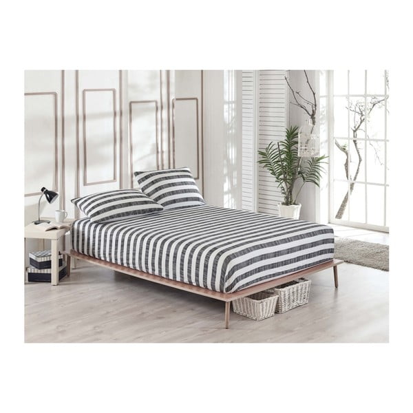 Elastingos paklodės ir 2 užvalkalų rinkinys viengulėlei lovai Clementino Samigo, 160 x 200 cm