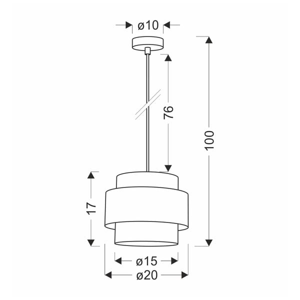 Kabantis šviestuvas juodos spalvos/natūralios spalvos ø 20 cm su tekstiliniu gaubtu Twin – Candellux Lighting-image-2
