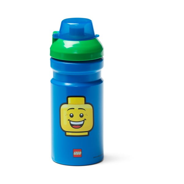 Mėlynas vandens buteliukas su žaliu dangteliu LEGO® Iconic, 390 ml