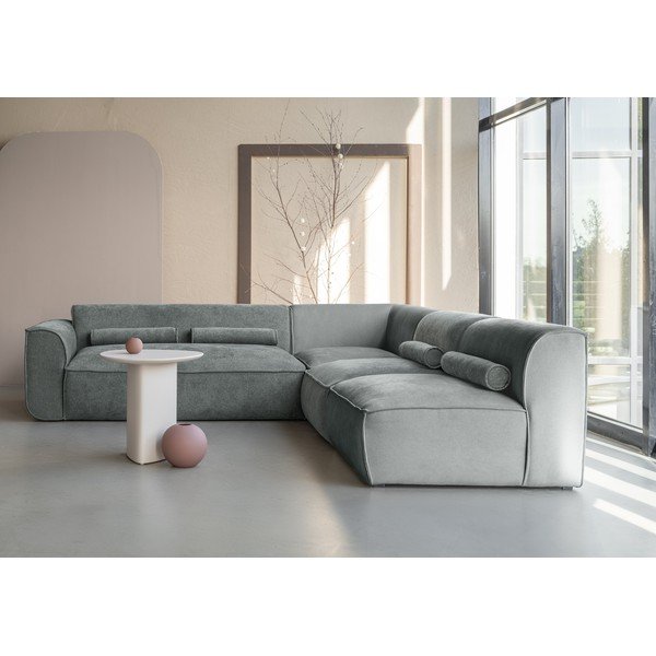 Kampinė sofa šviesiai žalios spalvos (su dešiniuoju kampu) Flex Felix – Miuform-image-1