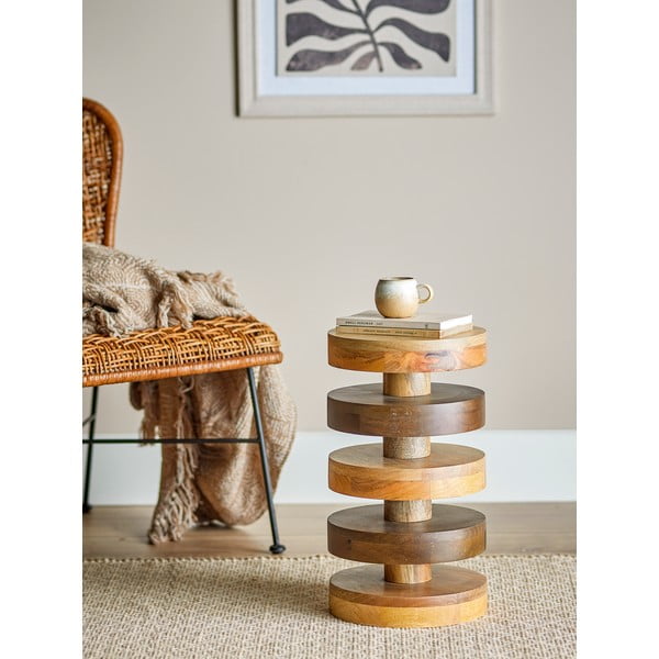 Iš mango masyvo apvalios formos šoninis stalas ø 25 cm Franka – Bloomingville-image-1