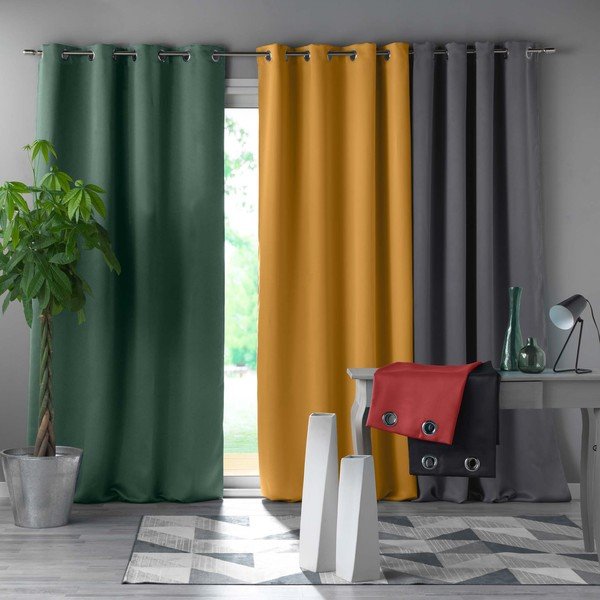 Ochros spalvos visiškai užtemdo užuolaida 135x240 cm Occult – douceur d'intérieur-image-2