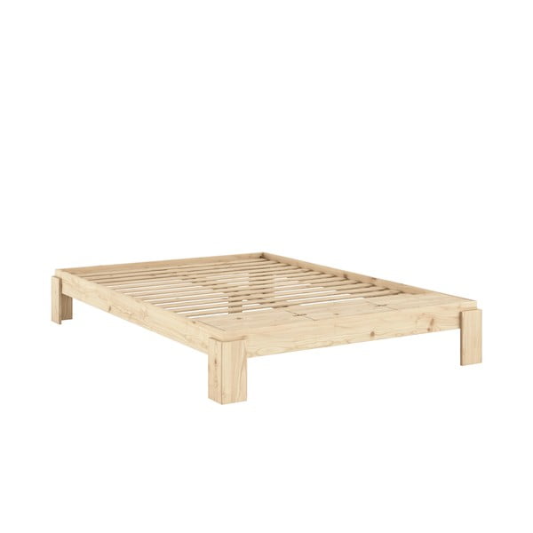 Iš pušies masyvo dvigulė lova natūralios spalvos su lovos grotelėmis 160x200 cm Layers – Karup Design