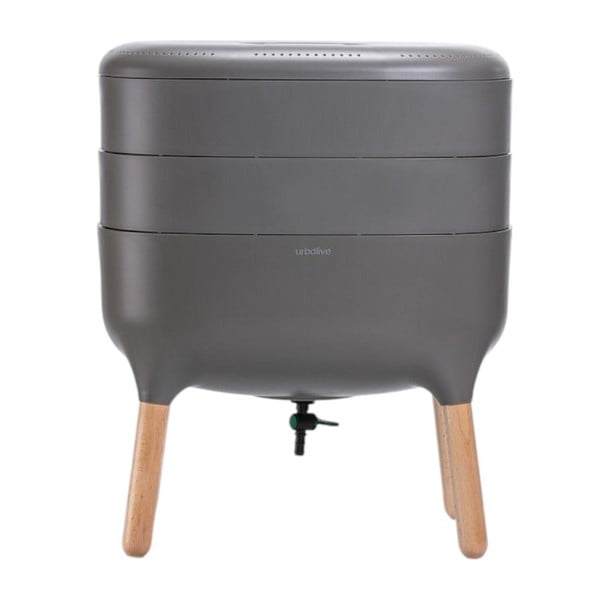 Pilkos spalvos komposto dėžė 21,7 l Urbalive – Plastia