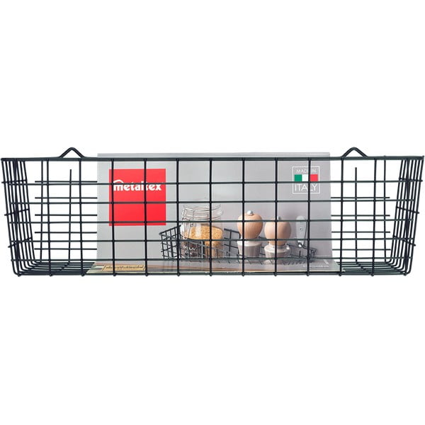 Černý nástěnný kuchyňský košík Metaltex Koala Lava-image-3