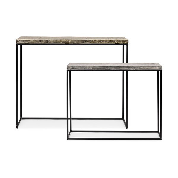 Iš metalo konsoliniai staliukai 2 vnt. 29x99 cm Amira – Bizzotto-image-4