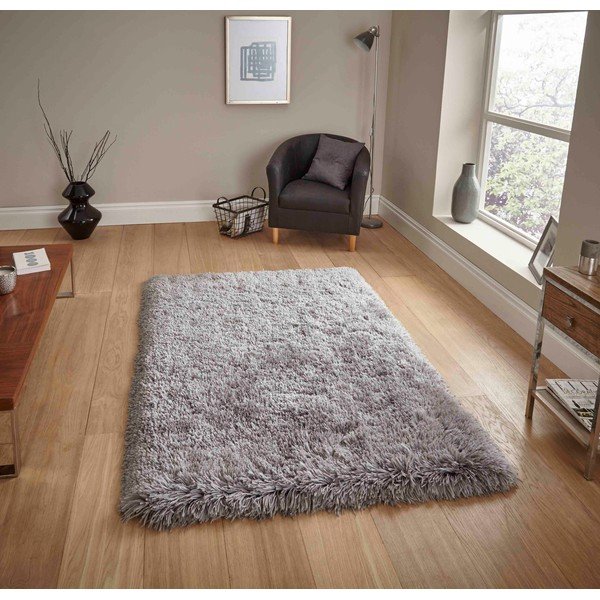 Šviesiai pilkas rankomis siūtas kilimas Think Rugs Polar PL Light Grey, 60 x 120 cm-image-2