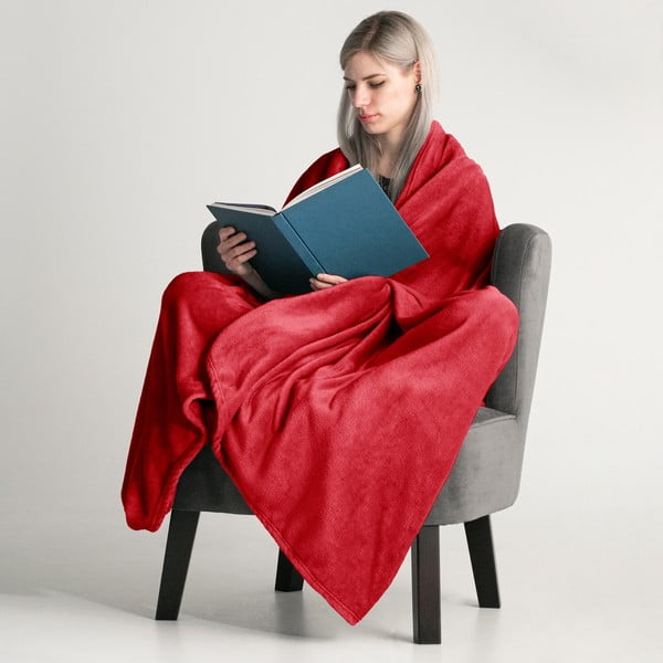 Raudona mikropluošto antklodė DecoKing Mic, 160 x 210 cm-image-1