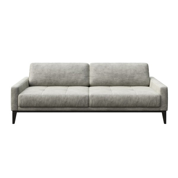 Pilka dirbtinės odos sofa MESONICA Musso Tufted, 210 cm