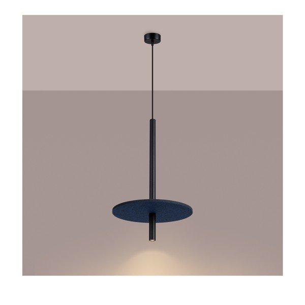 Tamsiai mėlynos spalvos/smėlio spalvos iš metalo kabantis šviestuvas ø 30 cm Rilu – Sollux-image-2