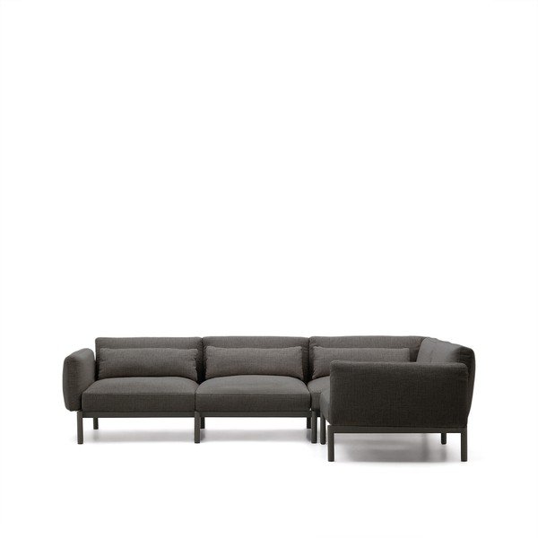 Tamsiai pilkos spalvos sodo modulinė sofa 292 cm Sorells – Kave Home-image-3
