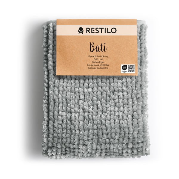 Pilkas vonios kilimėlis AmeliaHome Bati, 60 x 90 cm