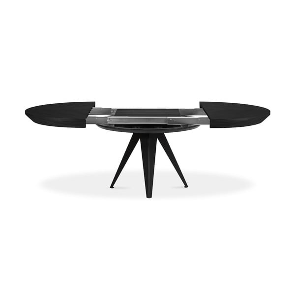 Apvalios formos prailginamas valgomojo stalas su papildomu stalviršiu su juodu stalviršiu ø 120 cm Magnus – Windsor & Co Sofas-image-4