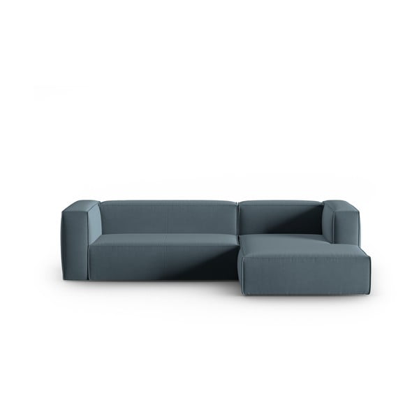 Iš velveto kampinė sofa mėlynos spalvos Mackay – Cosmopolitan Design