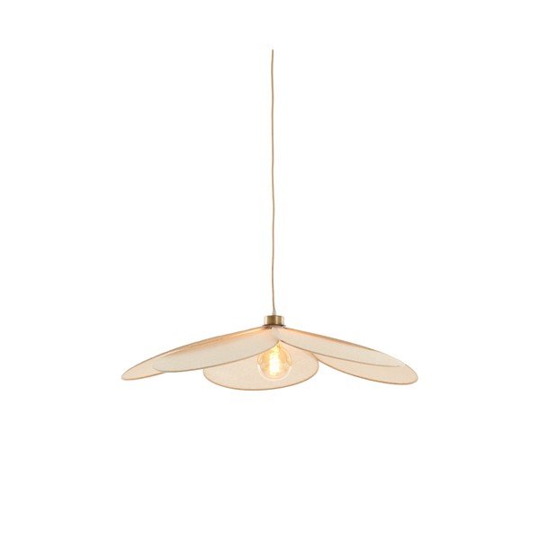 Kreminės spalvos kabantis šviestuvas su tekstiliniu gaubtu Fyano – Light & Living-image-2
