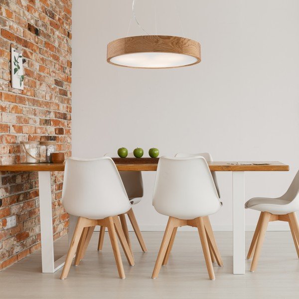 Kabantis šviestuvas rudos spalvos ø 47 cm su stiklo gaubtu Eveline – LAMKUR-image-1