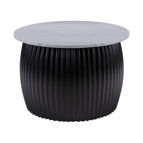 Apvalios formos kavos staliukas juodos spalvos su marmuro dekoro stalviršiu ø 52 cm  Luscious  – Leitmotiv