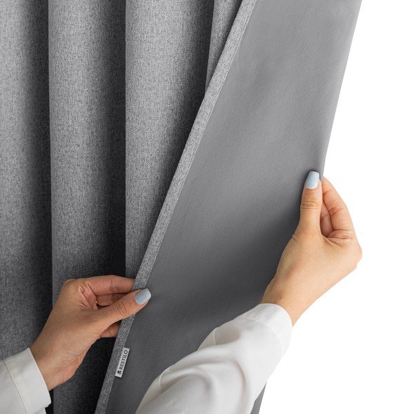 Pilkos spalvos visiškai užtemdo užuolaida 140x250 cm Corita – Restilo-image-4