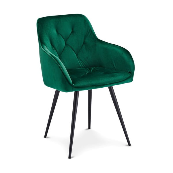 Valgomojo kėdės iš aksomo žalios spalvos 2 vnt. Nadja – Furnhouse