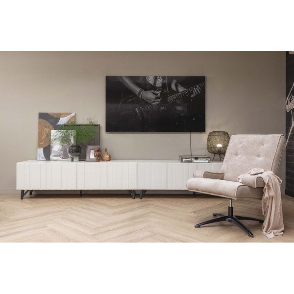 TV spintelė kreminės spalvos iš pušies masyvo 181x56 cm Miller – WOOOD-image-1