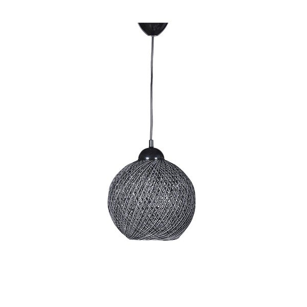 Kabantis šviestuvas juodos spalvos/pilkos spalvos ø 22 cm su tekstiliniu gaubtu – Opviq lights