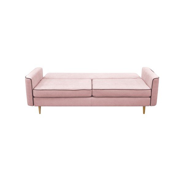 Rožinė trivietė sofa-lova su šviesiomis kojomis Mazzini Sofos Ivy-image-4