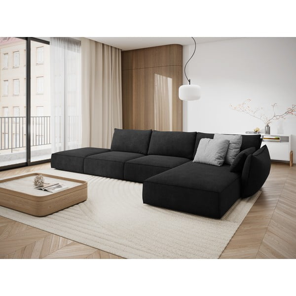 Tamsiai pilka kampinė sofa (dešinysis kampas) Vanda - Mazzini Sofas-image-1