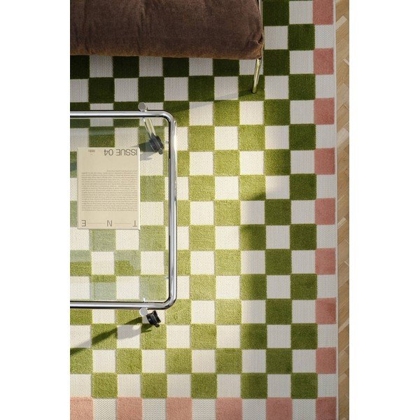 Žalios spalvos/rožinės spalvos lauko ir vidaus kilimas 200x290 cm Enja – Jotex-image-1
