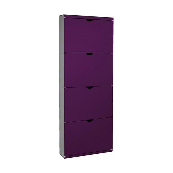 Violetinės spalvos iš metalo atlenkiama spintelė batams 51x138x16 cm – Household Pleasure