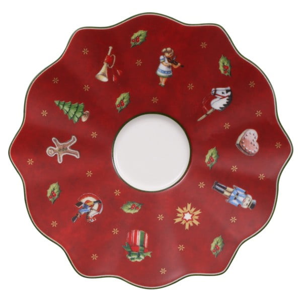Raudona porcelianinė lėkštė su kalėdiniu motyvu Villeroy & Boch, ø 13 cm