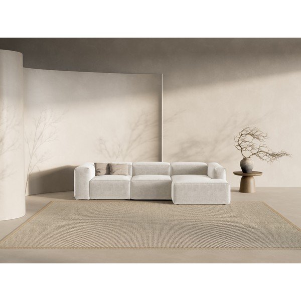 Smėlio spalvos kampinė sofa (su dešiniuoju kampu/su gultu) Bergamo – Cosmopolitan Design-image-1