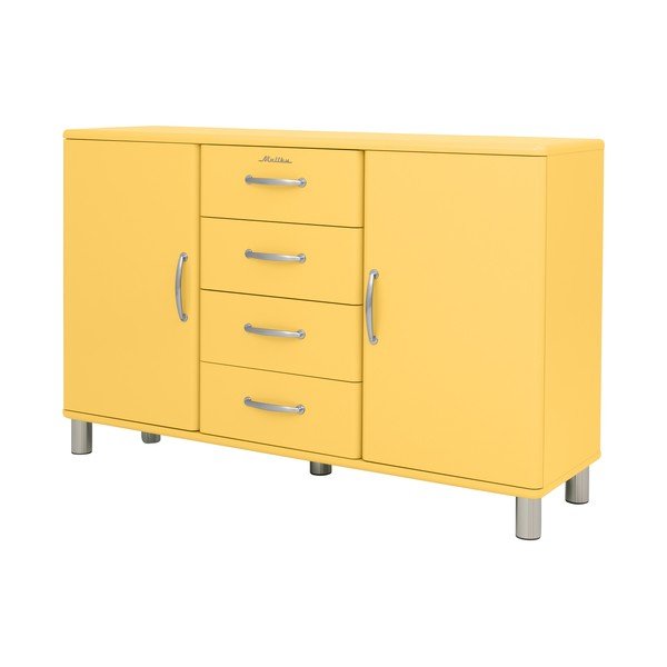 Geltona žema komoda 146x92 cm Malibu - Tenzo-image-1