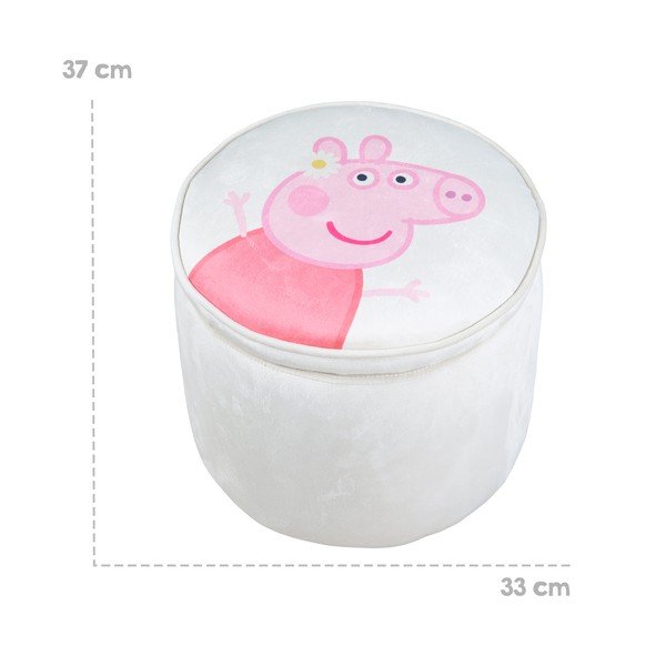 Iš velveto vaikiškas pufas baltos spalvos Peppa Pig – Roba-image-3
