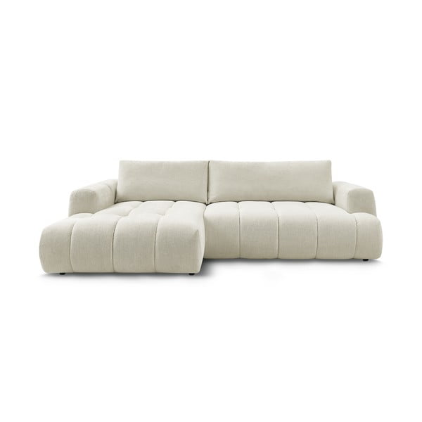 Smėlio spalvos sulankstoma/su sandėliavimo vieta kampinė sofa (su kairiuoju kampu/su gultu) Fuji – Bobochic Paris