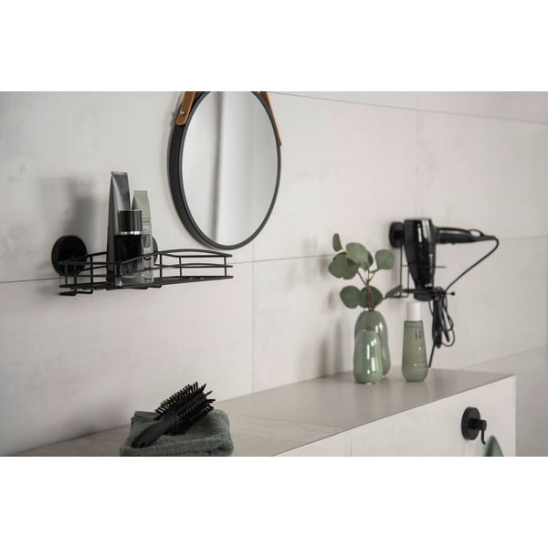 Juodas sieninis laikiklis plaukų džiovintuvui Wenko Vacuum-Loc® Milazzo-image-2