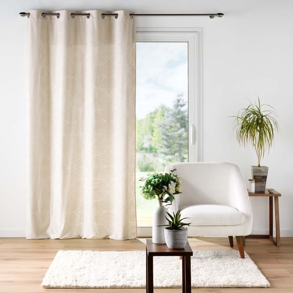 Smėlio spalvos iš velveto užuolaida 135x260 cm Eva – douceur d'intérieur-image-3